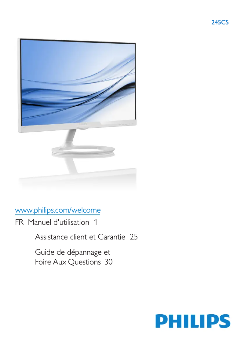Image de la première page du manuel de l'appareil 245C5QHAW