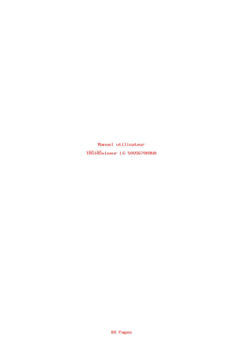 Page 1 de la notice Manuel utilisateur LG 50US670H9UA