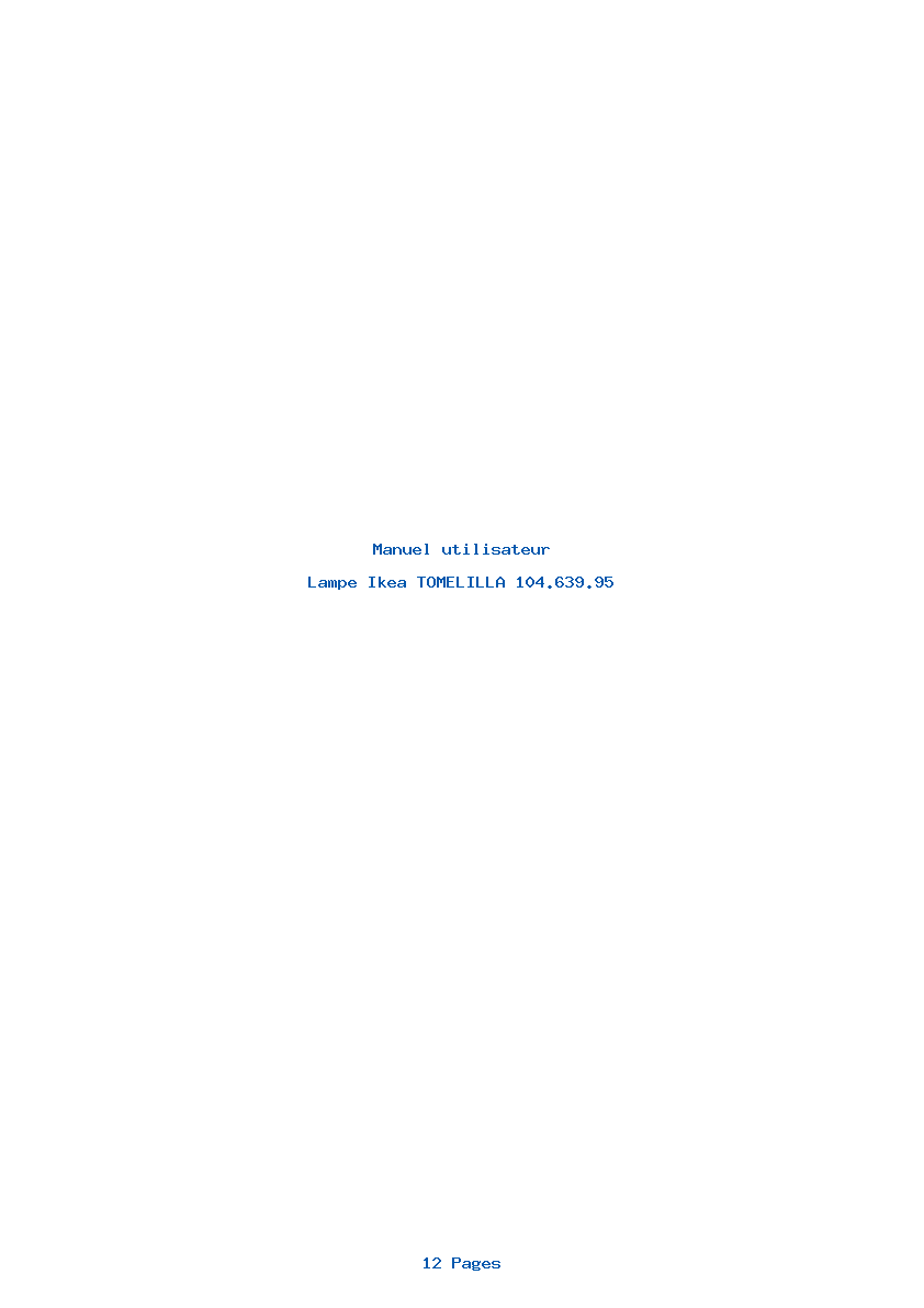 Page 1 de la notice Manuel utilisateur Ikea TOMELILLA 104.639.95