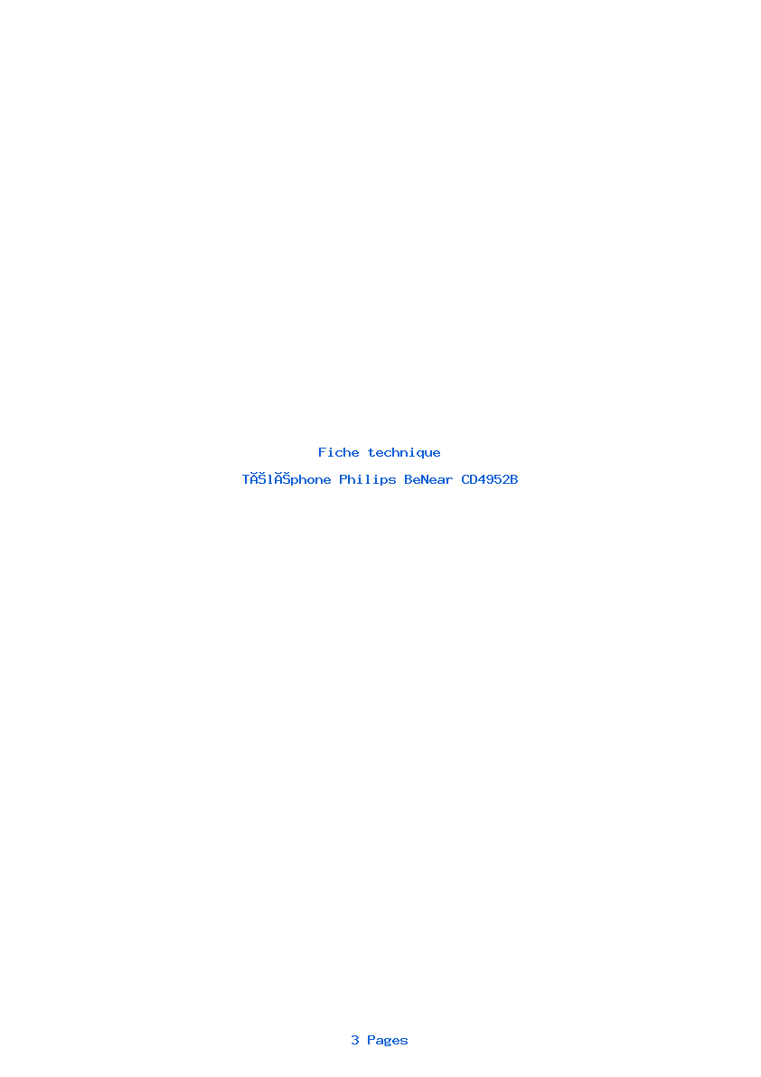 Image de la première page du manuel de l'appareil BeNear CD4952B