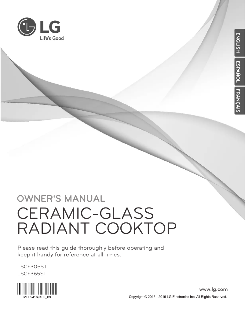 Page 1 de la notice Manuel utilisateur LG LSCE305ST