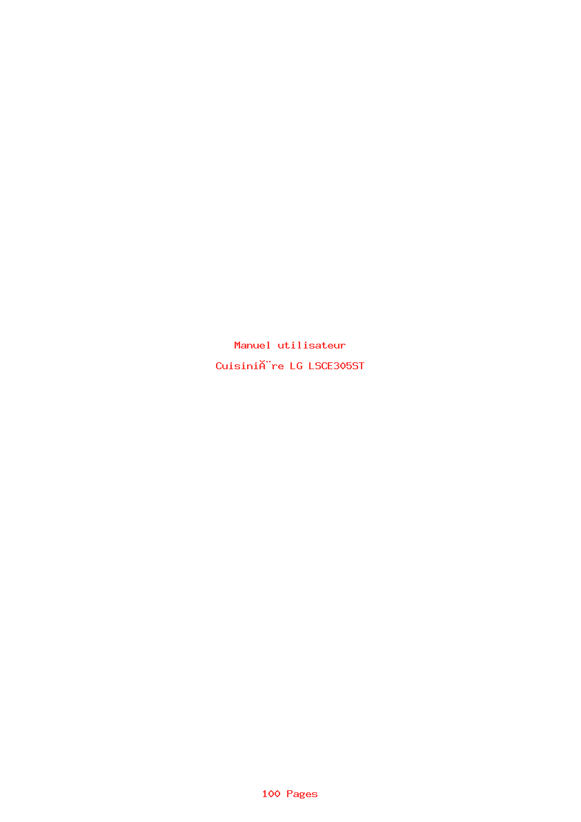 Page 1 de la notice Manuel utilisateur LG LSCE305ST