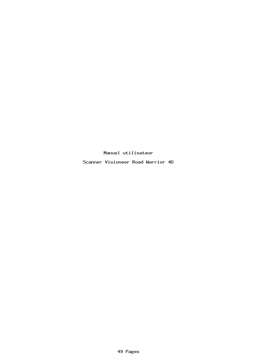 Page 1 de la notice Manuel utilisateur Visioneer Road Warrior 4D