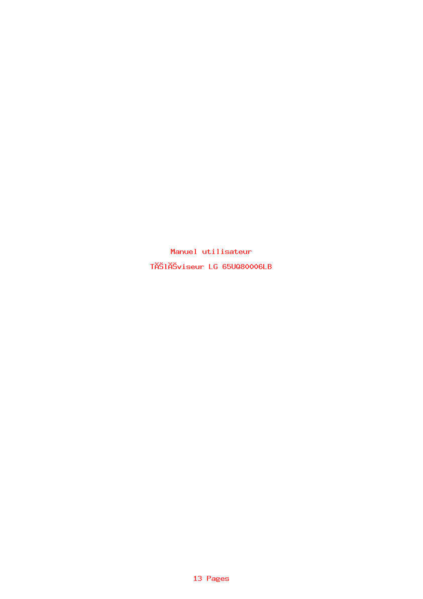 Page 1 de la notice Manuel utilisateur LG 65UQ80006LB