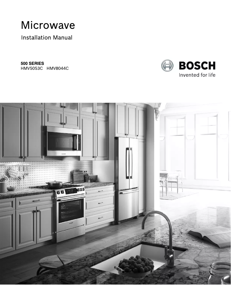 Page 1 of the manual Installation Guide Bosch HMV8044C