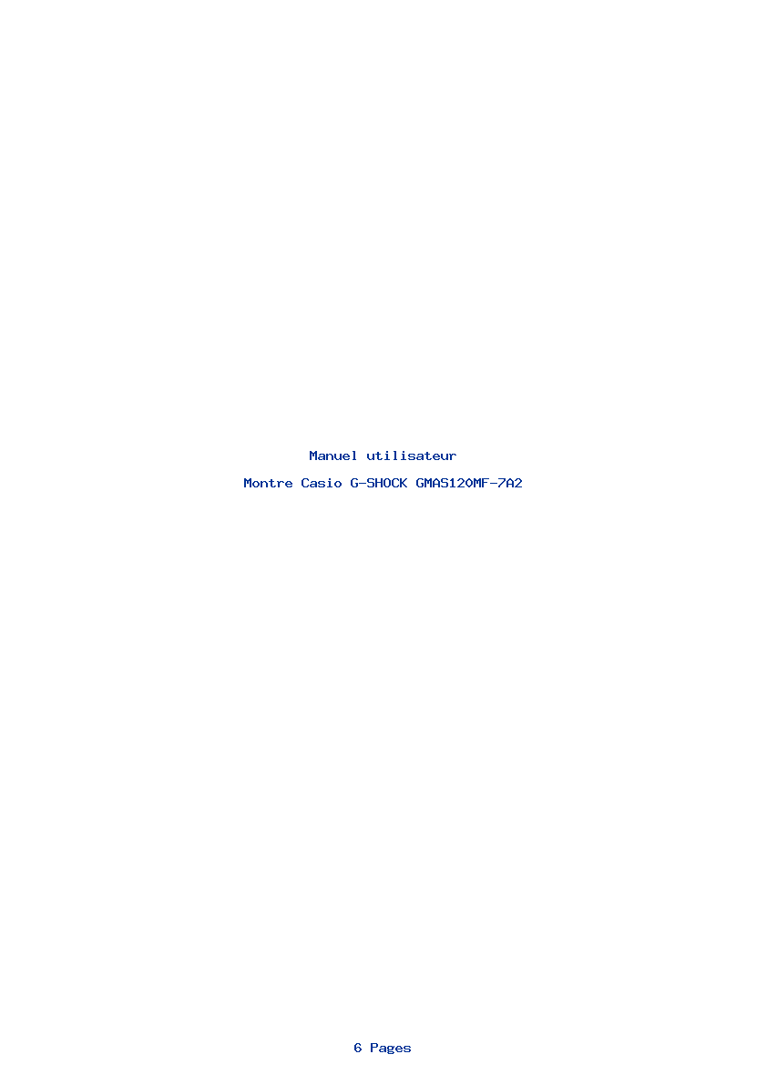 Page 1 de la notice Manuel utilisateur Casio G-SHOCK GMAS120MF-7A2