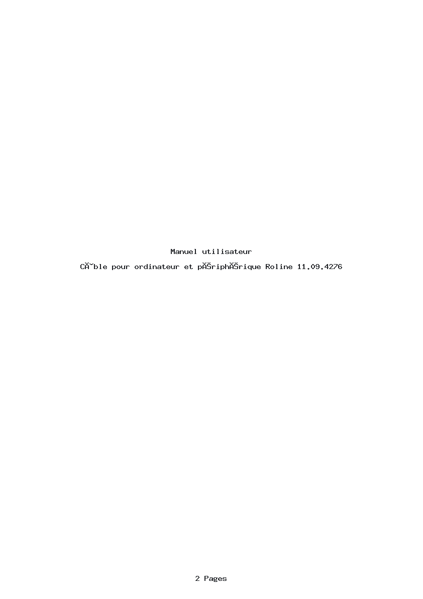 Page 1 de la notice Manuel utilisateur Roline 11.09.4276