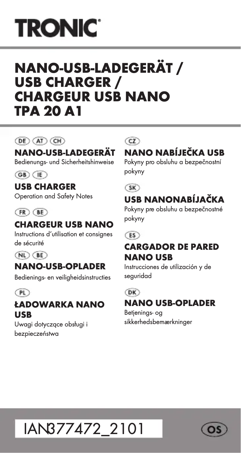 Page 1 de la notice Manuel utilisateur Tronic TPA 20 A1