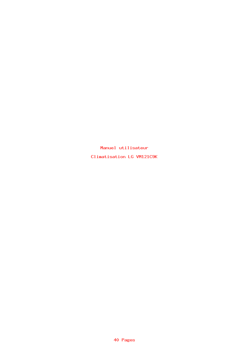 Page 1 de la notice Manuel utilisateur LG VM121C9K