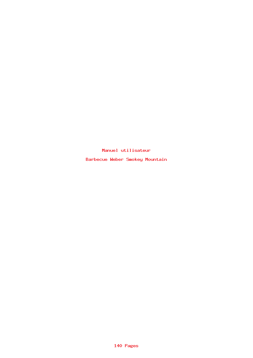 Page 1 de la notice Manuel utilisateur Weber Smokey Mountain