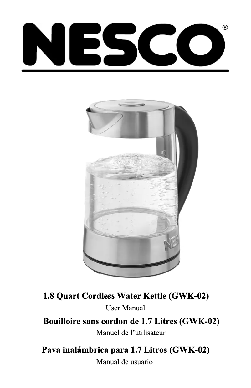 Page 1 of the manual User Manual Nesco GWK-02
