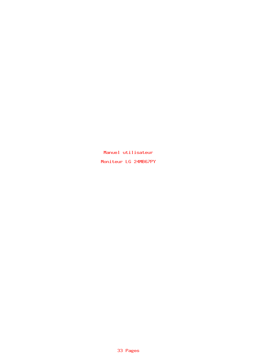 Page 1 de la notice Manuel utilisateur LG 24MB67PY
