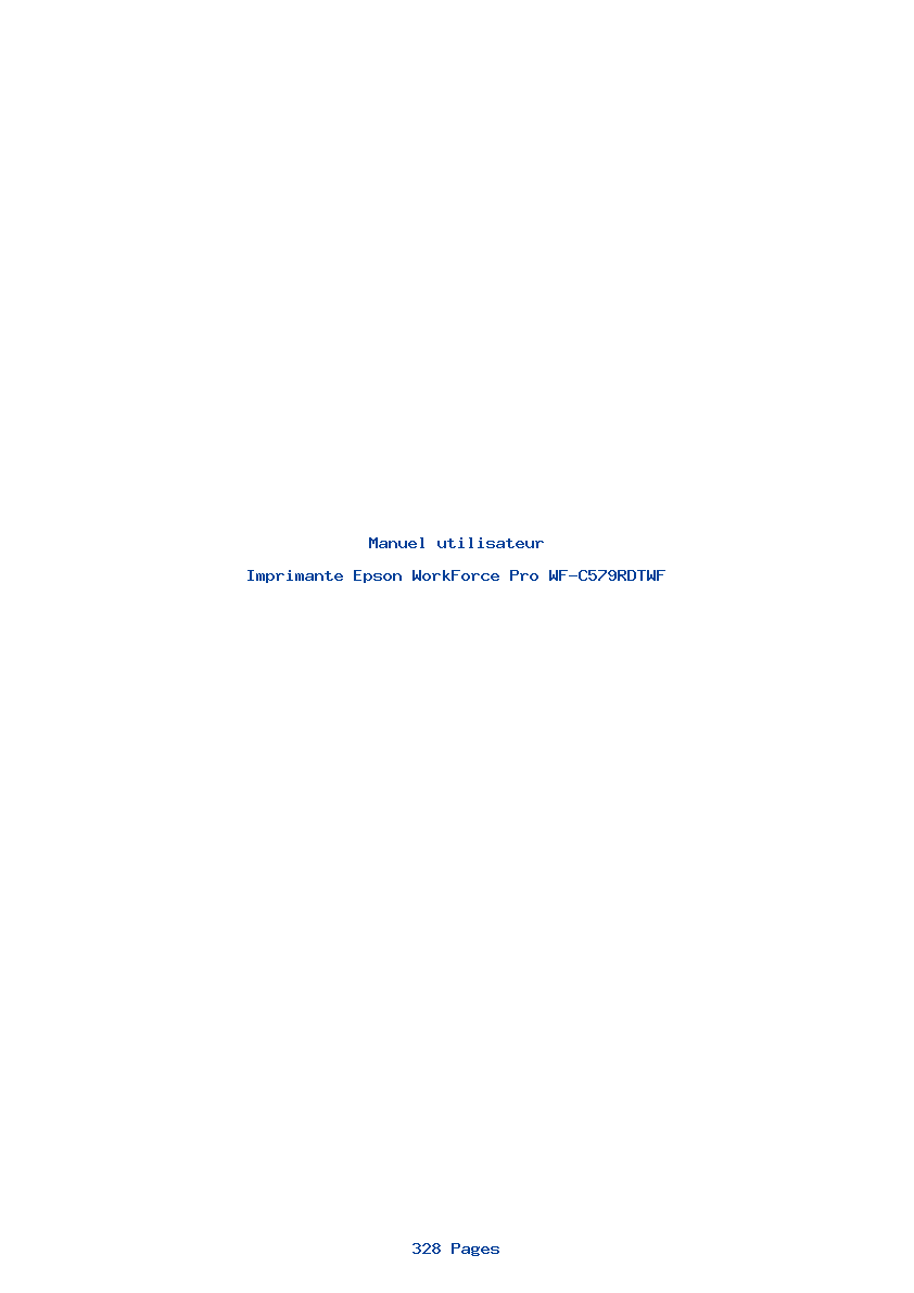 Page 1 de la notice Manuel utilisateur Epson WorkForce Pro WF-C579RDTWF