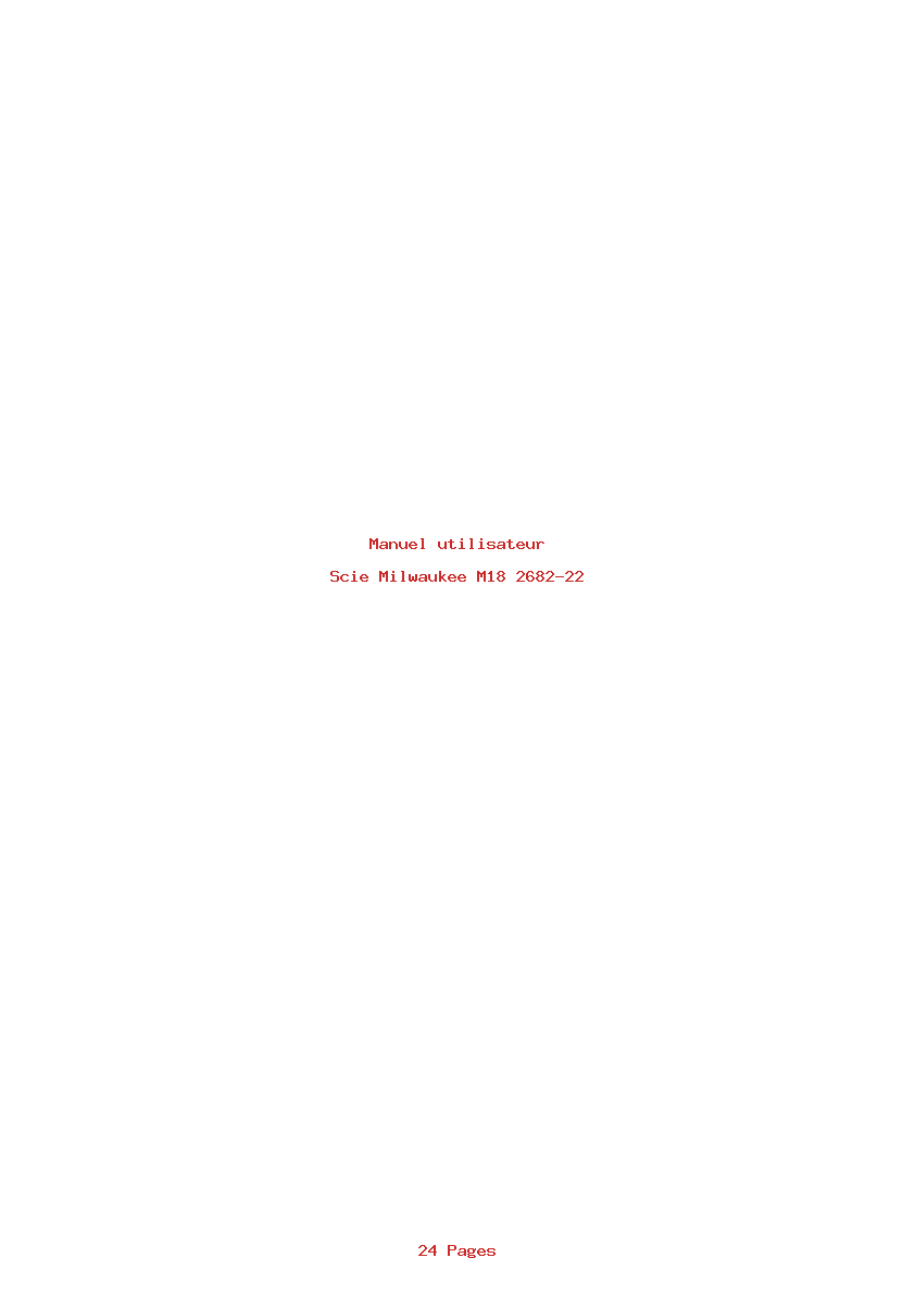 Page 1 de la notice Manuel utilisateur Milwaukee M18 2682-22