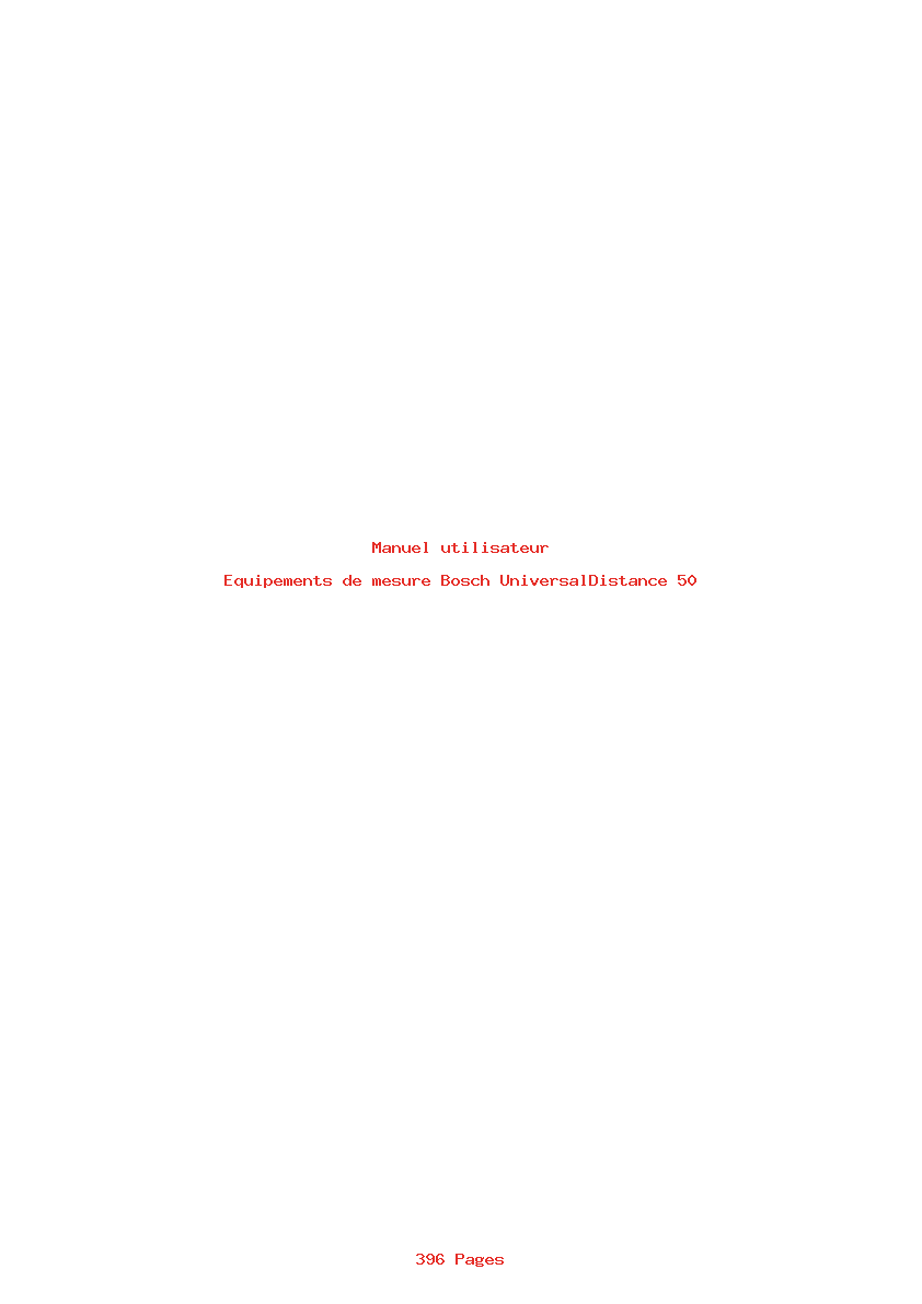 Page 1 de la notice Manuel utilisateur Bosch UniversalDistance 50