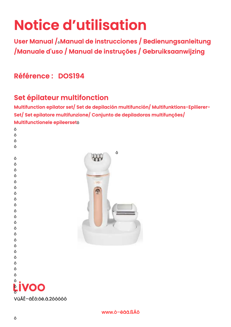 Page 1 de la notice Manuel utilisateur Livoo DOS194