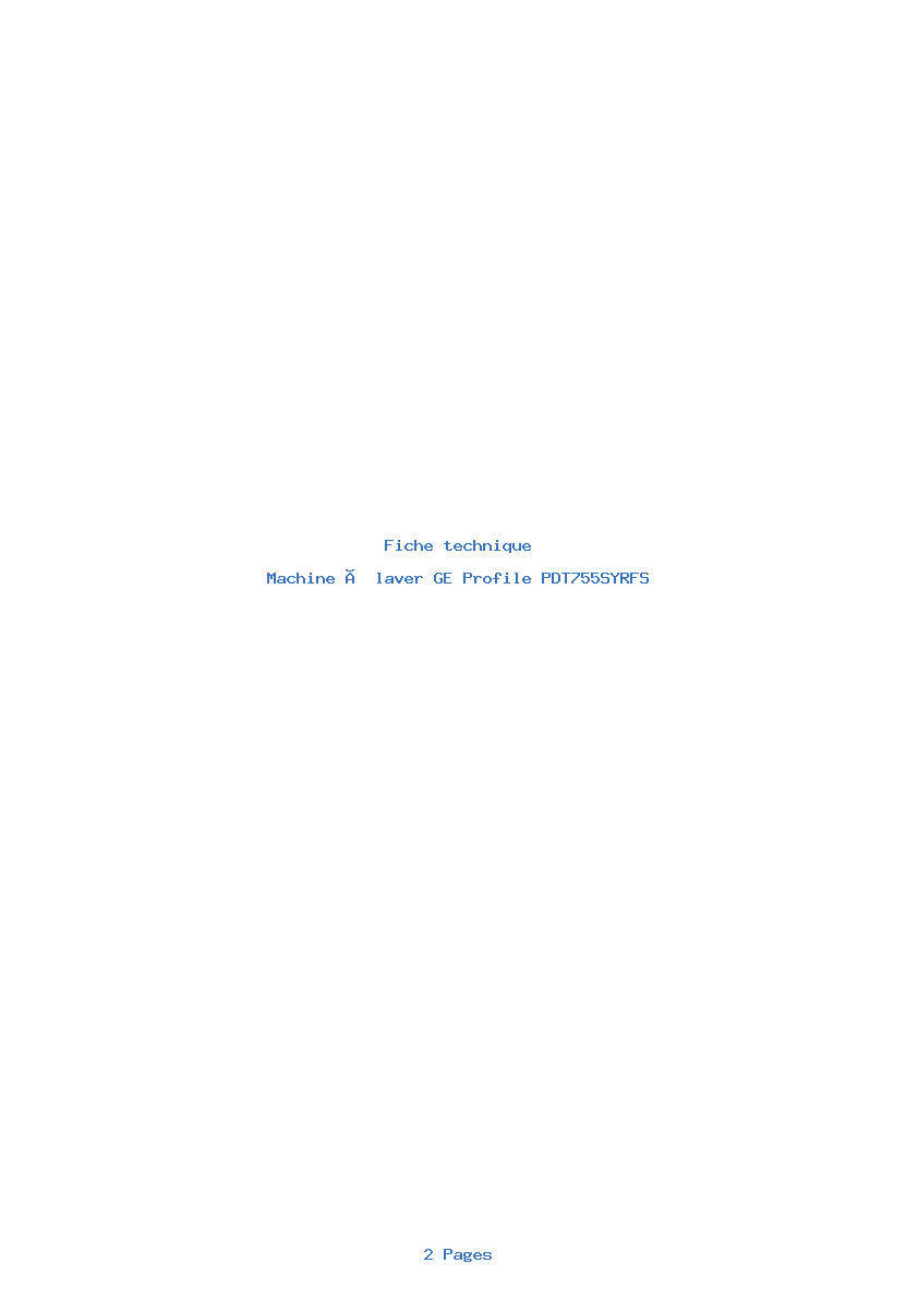 Image de la première page du manuel de l'appareil Profile PDT755SYRFS