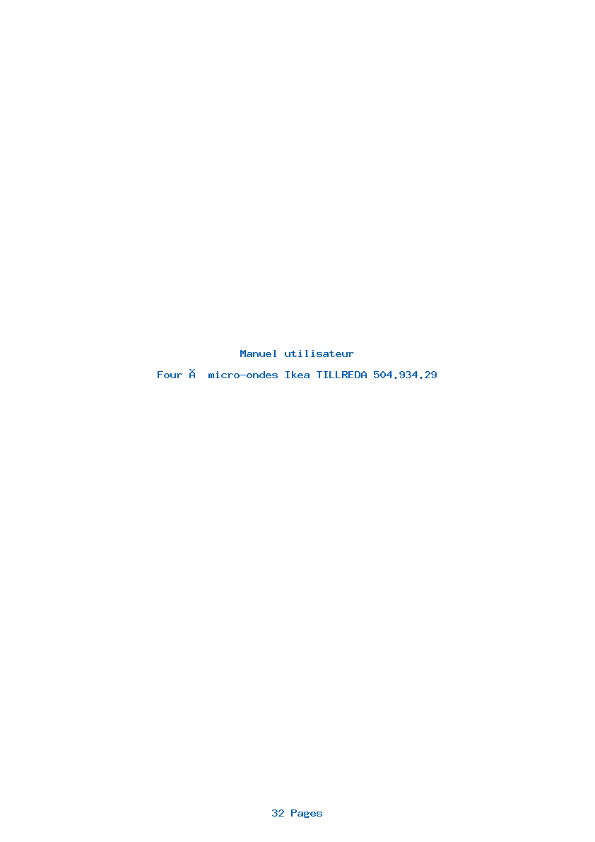 Page 1 de la notice Manuel utilisateur Ikea TILLREDA 504.934.29