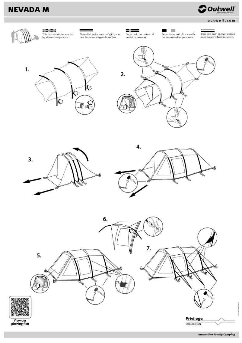 Page 1 de la notice Manuel utilisateur Outwell DeLuxe Mokka Nevada M