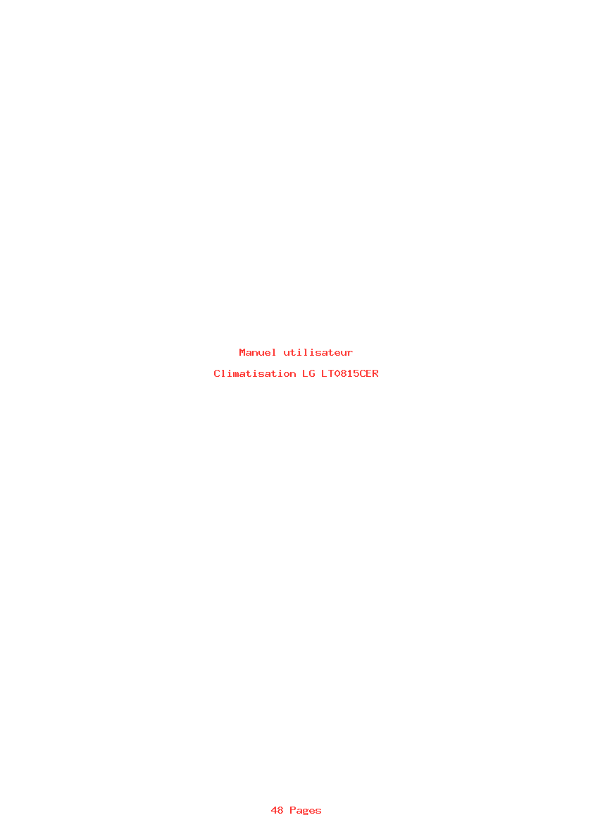 Image de la première page du manuel de l'appareil LT0815CER