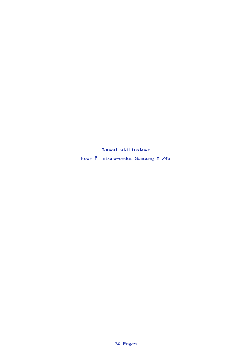 Page 1 de la notice Manuel utilisateur Samsung M 745