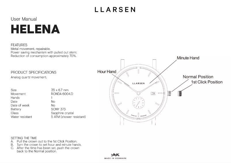 Page 1 de la notice Manuel utilisateur Lars Larsen HELENA 137RMR3