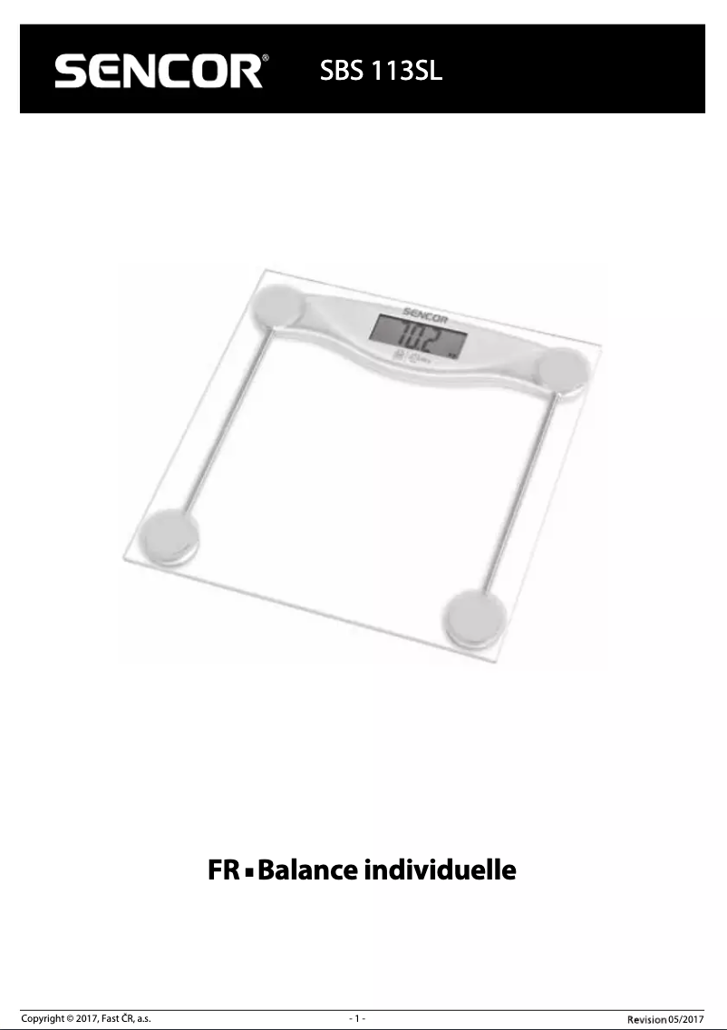 Page 1 de la notice Manuel utilisateur Sencor SBS 113SL