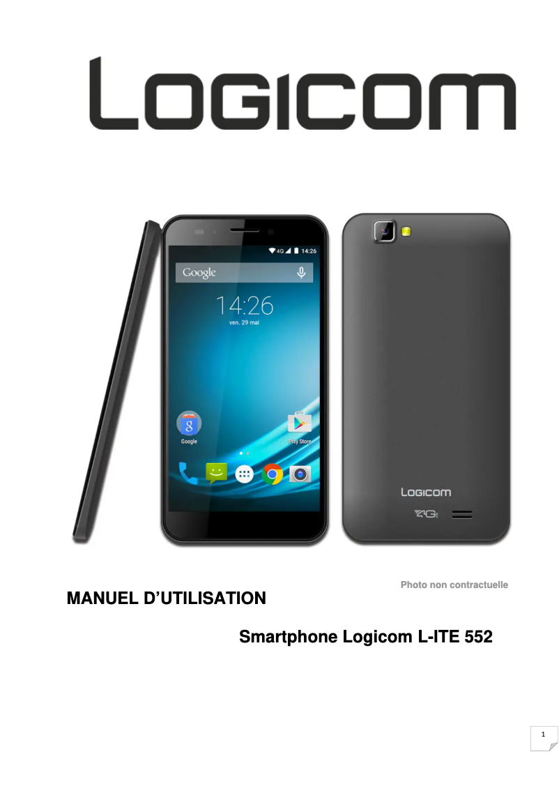 Page 1 de la notice Manuel utilisateur Logicom L-ite 552
