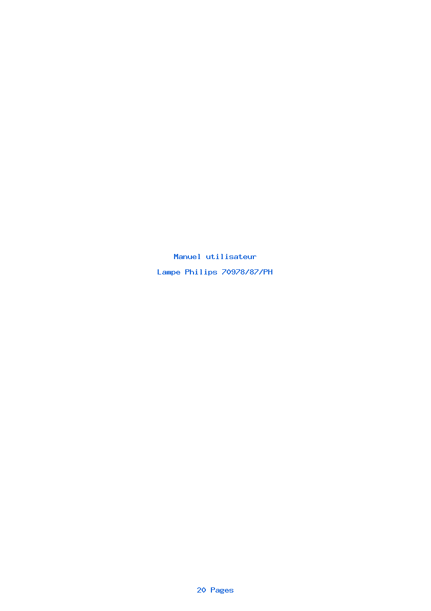 Page 1 de la notice Manuel utilisateur Philips 70978/87/PH