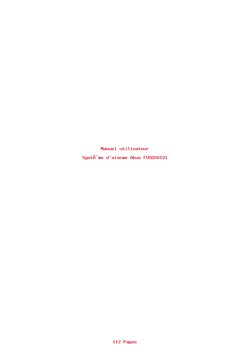 Image de la première page du manuel de l'appareil FUSG50101