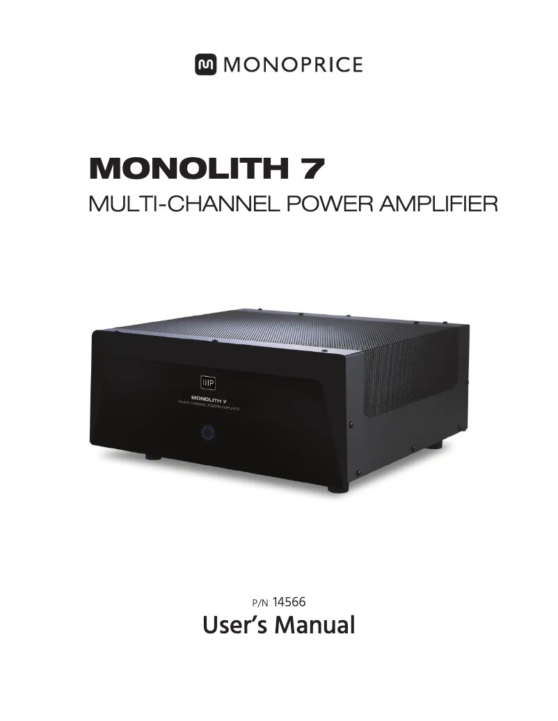Page 1 of the manual User Manual Monoprice Monolith 7