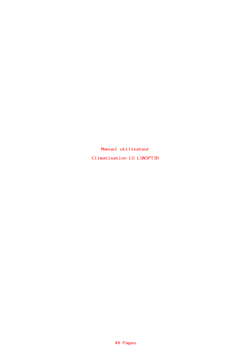 Page 1 de la notice Manuel utilisateur LG LSN3PT3D