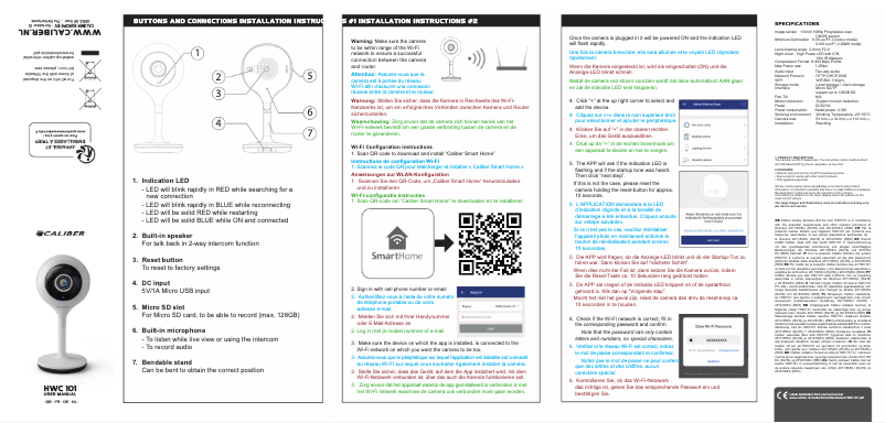 Page 1 de la notice Manuel utilisateur Caliber HWC 101