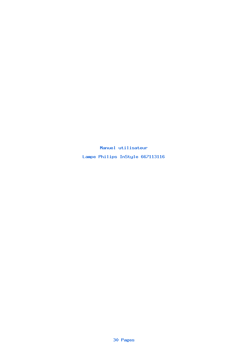 Page 1 de la notice Manuel utilisateur Philips InStyle 667113116