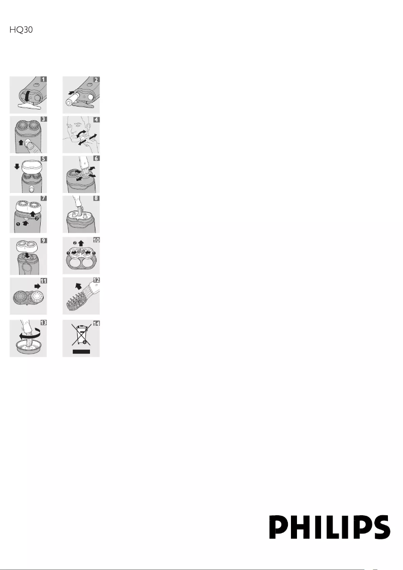 Page 1 de la notice Manuel utilisateur Philips Philishave HQ30