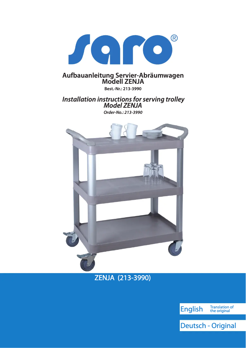 Page 1 de la notice Manuel utilisateur Saro Zenja