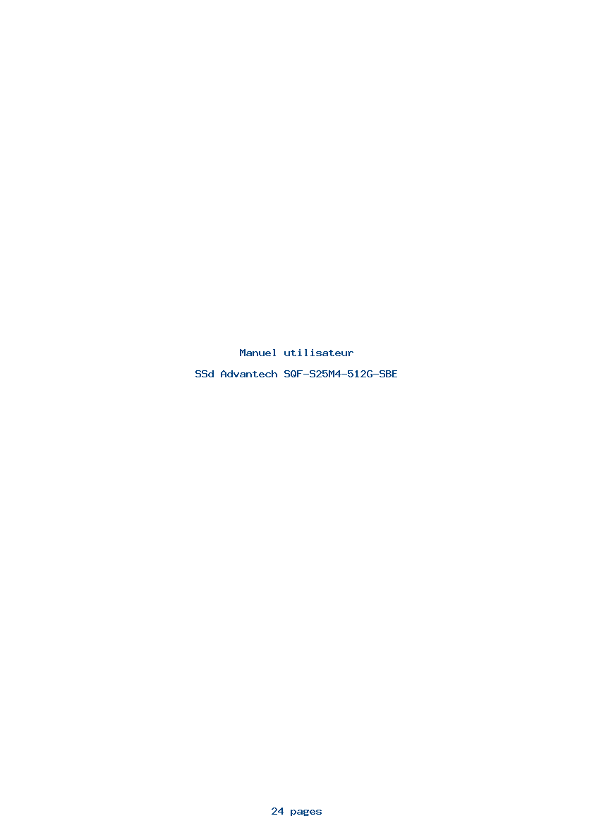 Page 1 de la notice Manuel utilisateur Advantech SQF-S25M4-512G-SBE