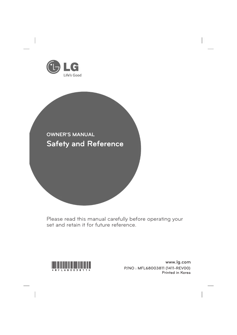 Page 1 de la notice Manuel utilisateur LG 32LB5610