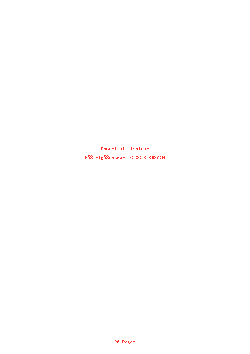 Page 1 de la notice Manuel utilisateur LG GC-B4093ACM