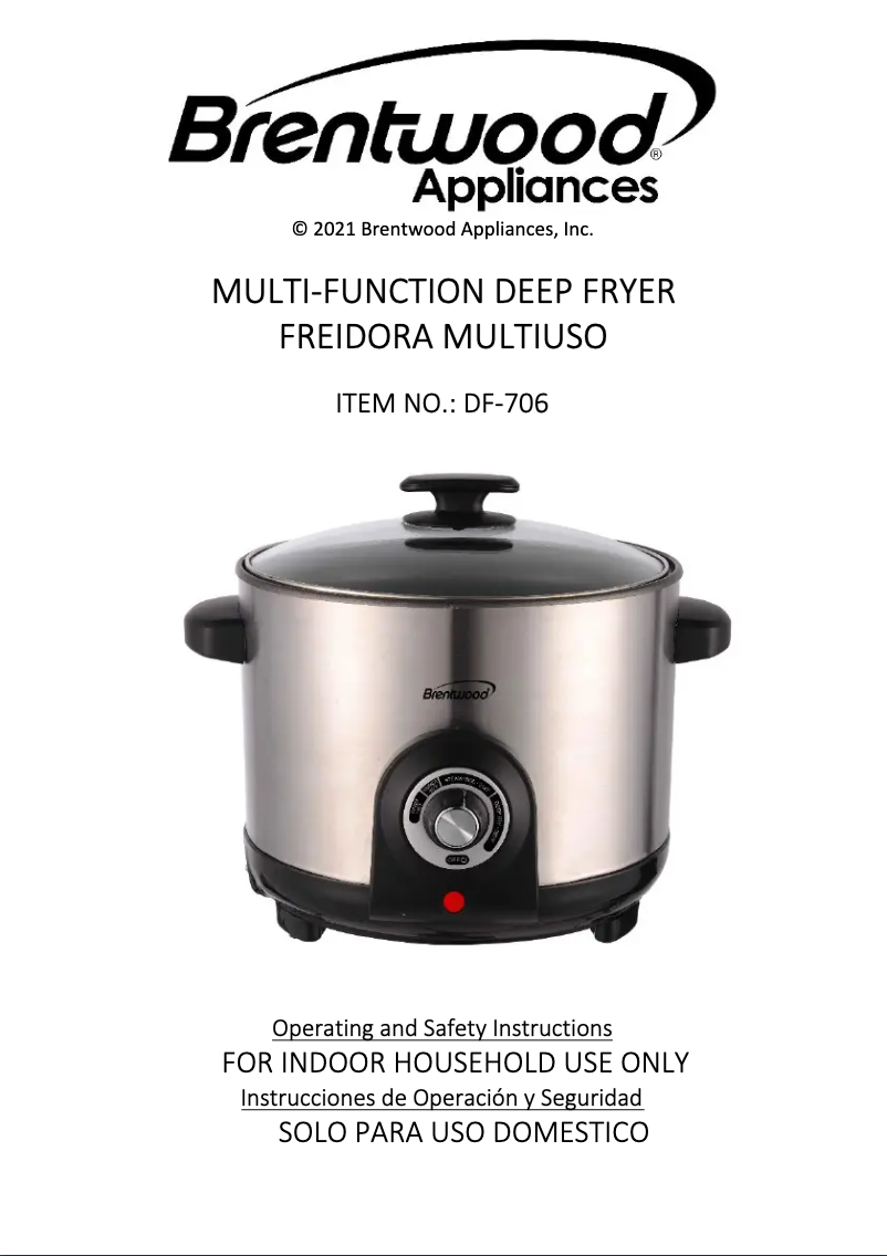 Page 1 de la notice Manuel utilisateur Brentwood DF-706