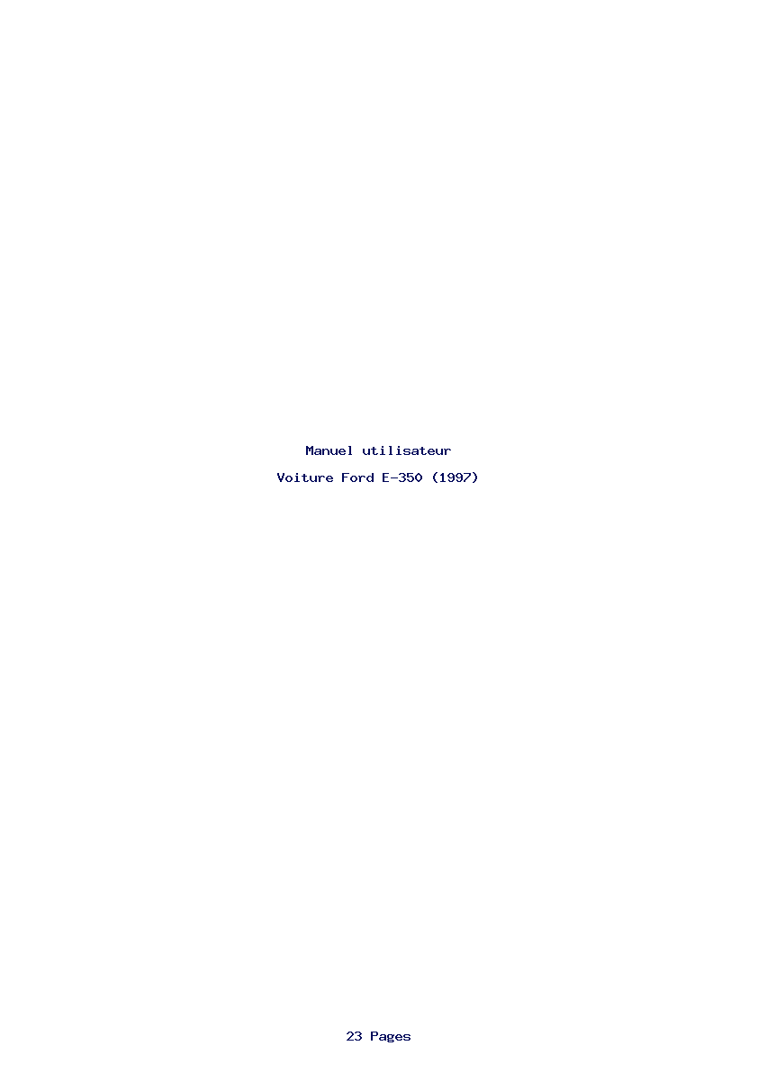 Page 1 de la notice Manuel utilisateur Ford E-350 (1997)