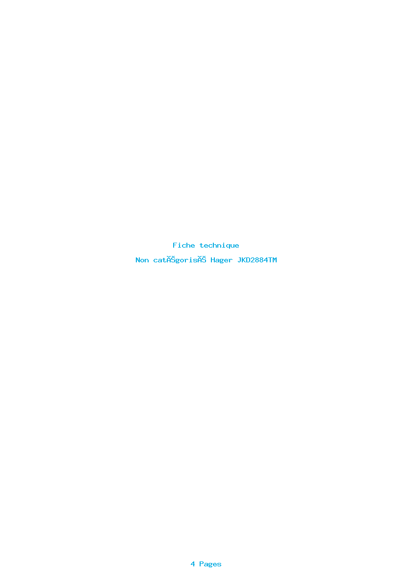 Image de la première page du manuel de l'appareil JKD2884TM