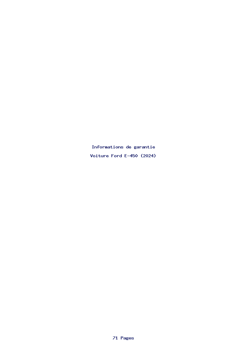 Page 1 de la notice Informations de garantie Ford E-450 (2024)