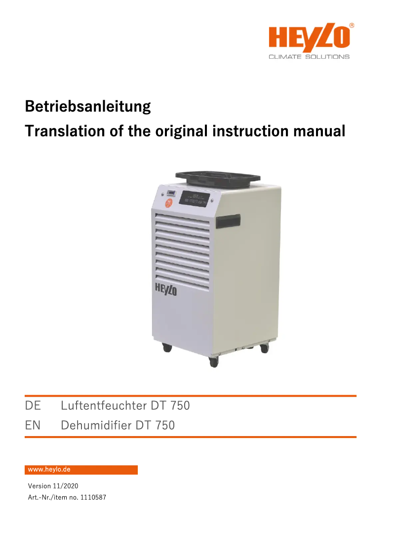 Página 1 del manual Manual de usuario Heylo DT 750