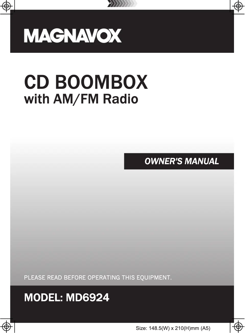 Page 1 de la notice Manuel utilisateur Magnavox MD6924