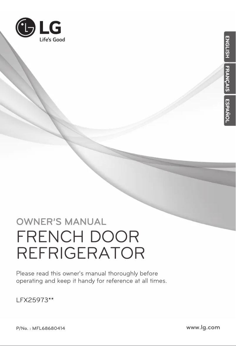 Page 1 de la notice Manuel utilisateur LG LFX25973SB