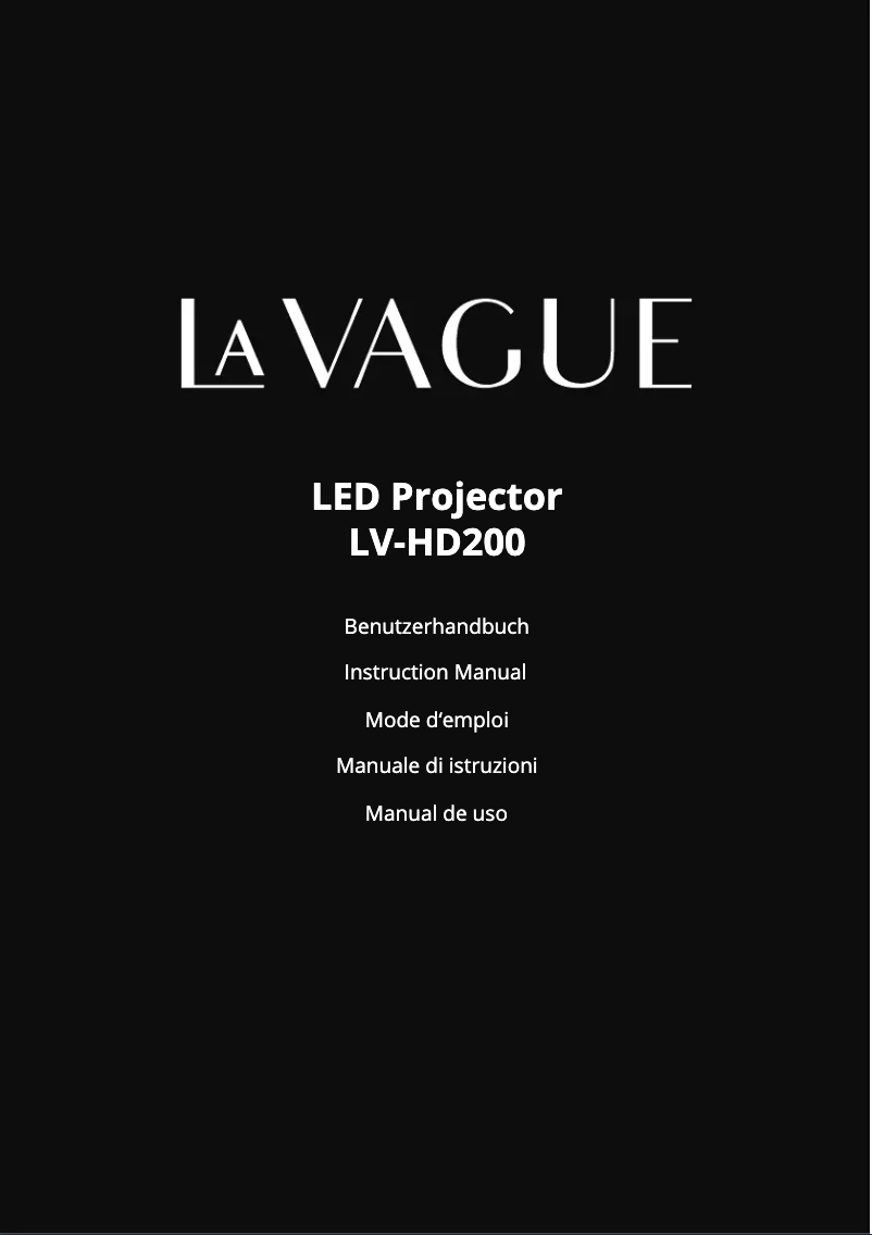 Image de la première page du manuel de l'appareil LV-HD200
