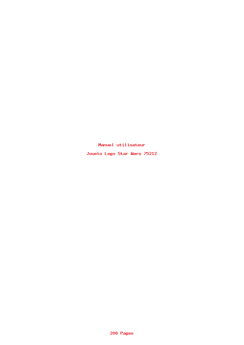 Page 1 de la notice Manuel utilisateur Lego Star Wars 75212
