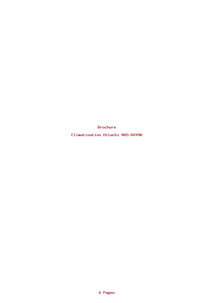 Page 1 de la notice Brochure Hitachi RAS-60YHA