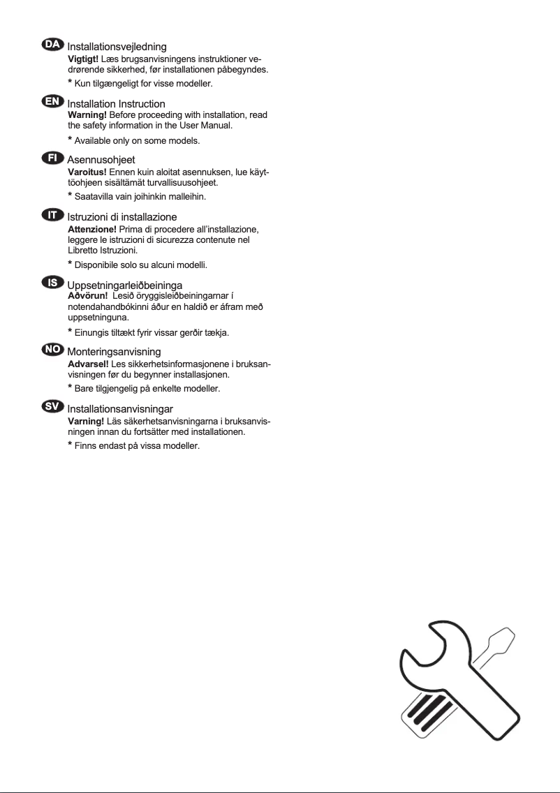 Page 1 de la notice Guide d'installation Electrolux ESS48320UX